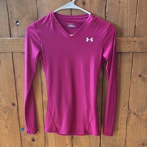 Under Armour Pink Fitted Long Sleeve Tee | Women’s Size Medium